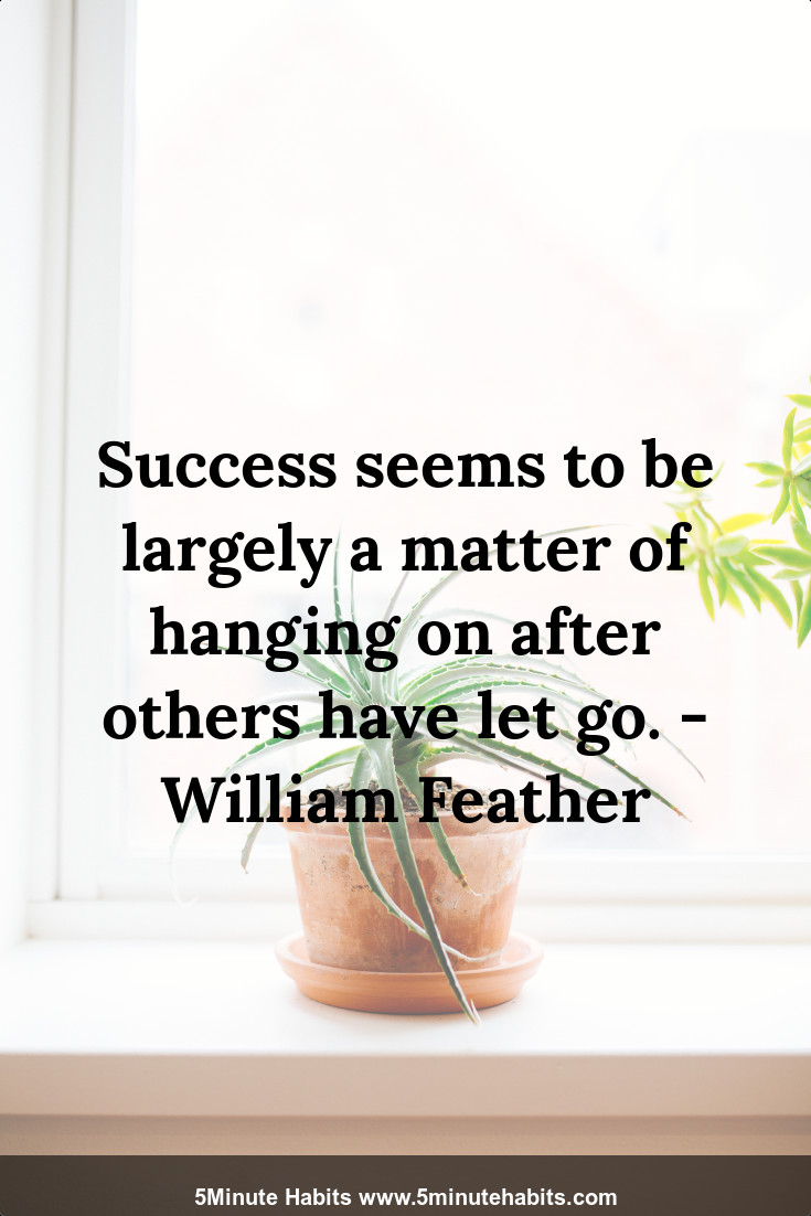 Success seems to be largely a matter of hanging on after others have let go. - William Feather